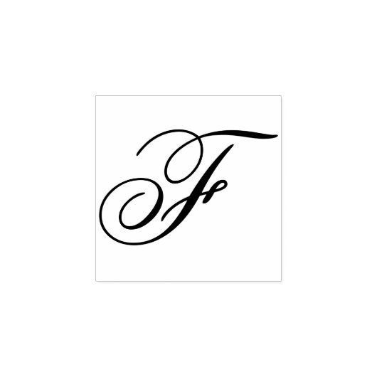 Extravaganter Monogramm-Letter F Bearbeiten-Design Gummistempel (Prägung)