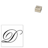 Extravaganter Monogramm-Skriptbuchstabe D Gummistempel (Stempel)