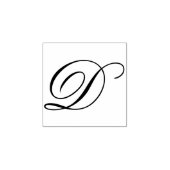 Extravaganter Monogramm-Skriptbuchstabe D Gummistempel (Prägung)