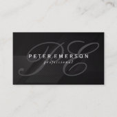 Extravaganter Monogramm-Sleek-Schwarz Visitenkarte (Vorderseite)