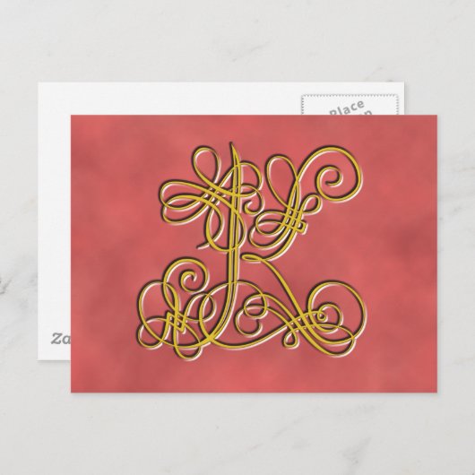 Extravaganter Monogrammbuchstabe K, Farbe anpassen Postkarte (Vorne/Hinten)