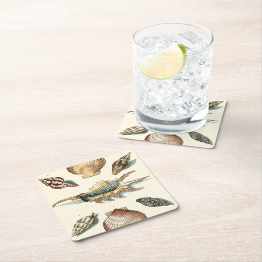 Extravaganter Muschel-Strand Rechteckiger Pappuntersetzer (Vor Ort)