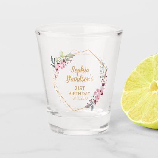 Extravaganter Name des Kirschblossoms Datum 21. Ge Schnapsglas (Vorderseite)