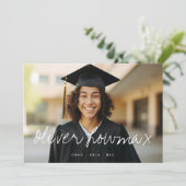 Extravaganter Name Elegant Grad Graduate Zwei Foto Ankündigung (Stehend Vorderseite)