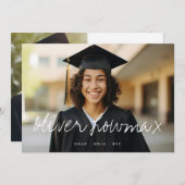 Extravaganter Name Elegant Grad Graduate Zwei Foto Ankündigung (Vorne/Hinten)