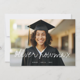 Extravaganter Name Elegant Grad Graduate Zwei Foto Ankündigung