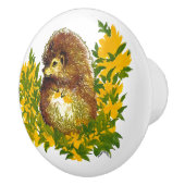 Extravaganter Niedlicher Igel Aquarelldruck Keramikknauf (Rechts)