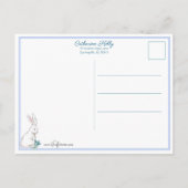 Extravaganter Osterhase in Basket mit Vergessenhei Postkarte (Rückseite)