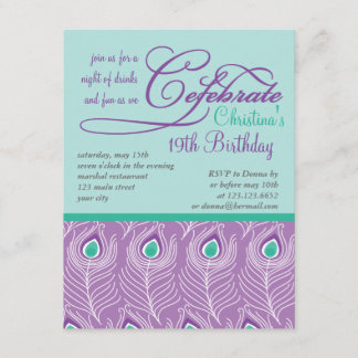 Extravaganter Pfau versieht Einladung