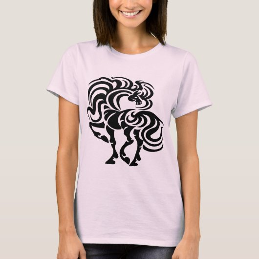 Extravaganter Pferdeentwurf T-Shirt (Vorderseite)