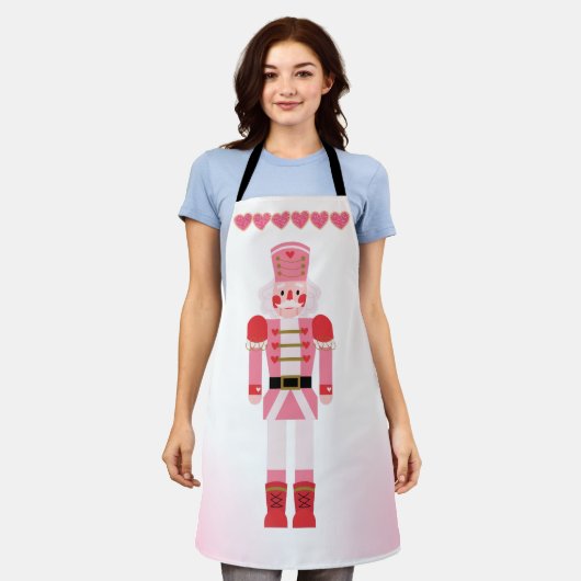 Extravaganter Pink Nutcracker & Weihnachts-Kochher Schürze (Getragen)