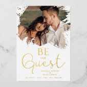 Extravaganter Pinselstrich Grunge Spritzer Dirty F Folieneinladung (Vorderseite)