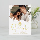 Extravaganter Pinselstrich Grunge Spritzer Dirty F Folieneinladung (Stehend vorne)