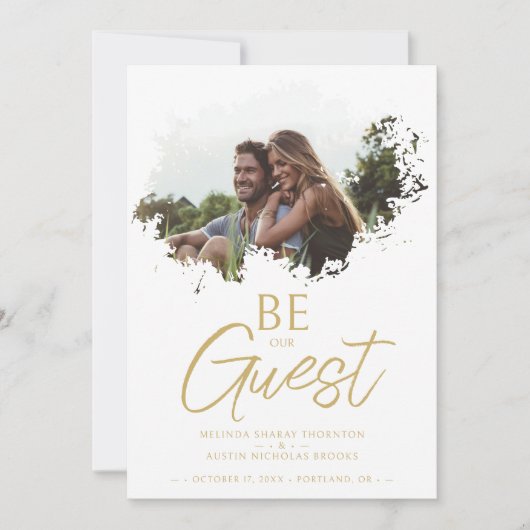 Extravaganter Pinselstrich Grunge Spritzer Dirty S Save The Date (Vorderseite)