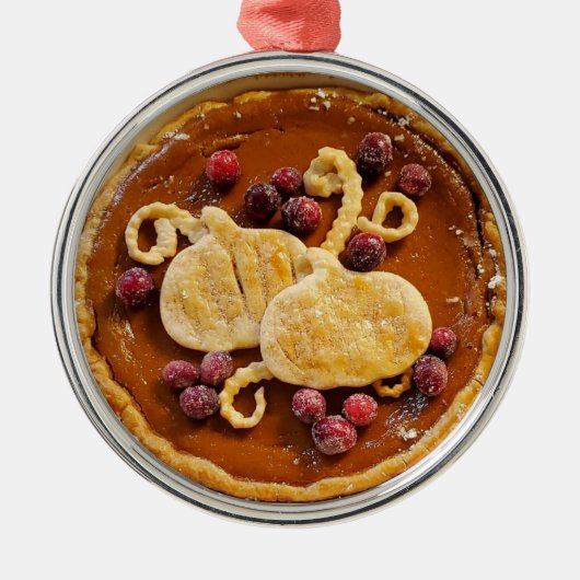 Extravaganter Pumpkin Pie Weihnachten Ornament Aus Metall (Vorne)