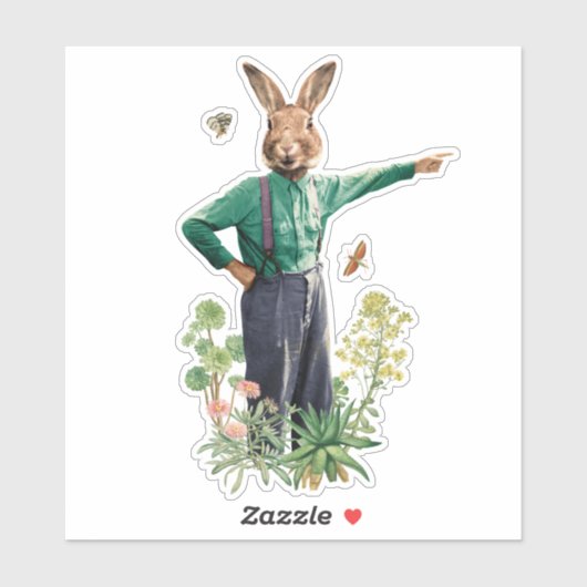 EXTRAVAGANTER RABBIT-BAUER AUFKLEBER (Blatt)