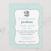 Extravaganter Rahmen-2. Geburtstags-Party Einladung (Vorne/Hinten)