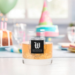 Extravaganter Rahmen für klassische Monogramme Whiskyglas