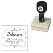 Extravaganter Rahmen | Script-Rücksendeadresse Gummistempel (Stempel)