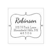 Extravaganter Rahmen | Script-Rücksendeadresse Gummistempel (Prägung)