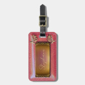 Extravaganter Red Watercolor Leather Look Rucksack Gepäckanhänger (Vorderseite vertikal)