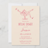 Extravaganter Retro-Brautparty-Cocktail in Handsch Einladung (Vorderseite)