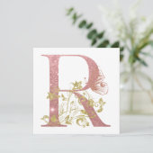 Extravaganter rosa Glitzer Letter R Square Flachka (Stehend Vorderseite)