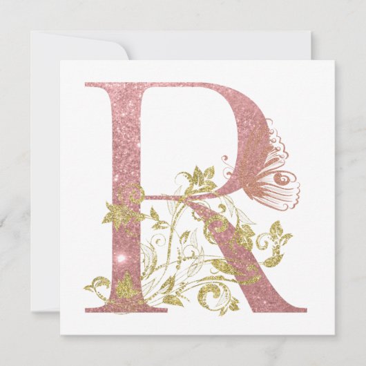 Extravaganter rosa Glitzer Letter R Square Flachka (Vorderseite)
