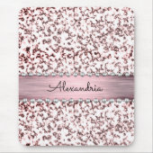 Extravaganter Rosa-Rosa-Rosa-Marmor-Glitzer Person Mousepad (Vorne)