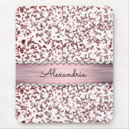 Extravaganter Rosa-Rosa-Rosa-Marmor-Glitzer Person Mousepad