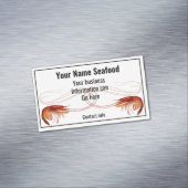 Extravaganter Roter Garnelen auf Weiß Magnetische Visitenkarte (Beispiel)
