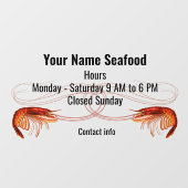 Extravaganter Roter Garnelenmarkt Fensteraufkleber (Blatt)