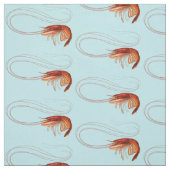 Extravaganter Roter Krebs auf blau Stoff (Muster)