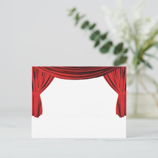 Extravaganter roter Samtschaukastenvorhang laden Postkarte (Stehend Vorderseite)
