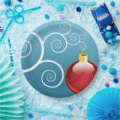 Extravaganter Roter Weihnachtsschmuck Blauer Hinte Pappteller (Party)