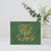 Extravaganter Royal Monogram Letter B Postkarte (Stehend Vorderseite)