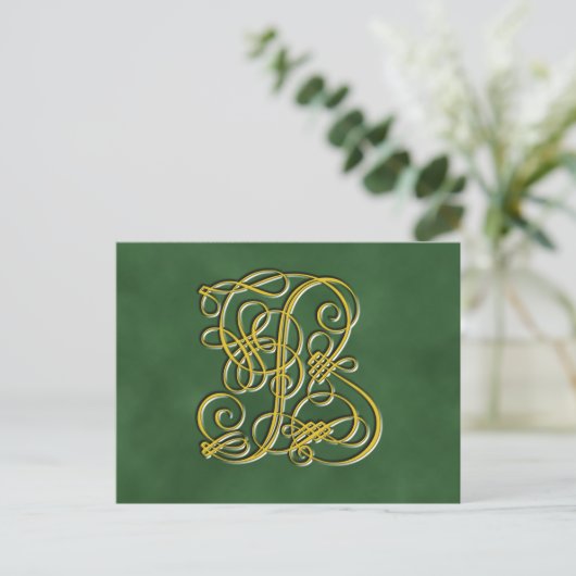 Extravaganter Royal Monogram Letter B Postkarte (Stehend Vorderseite)
