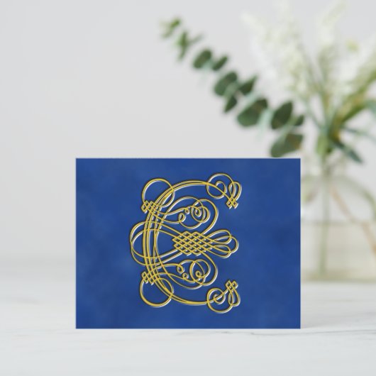 Extravaganter Royal Monogram Letter C Postkarte (Stehend Vorderseite)
