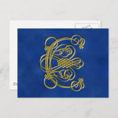 Extravaganter Royal Monogram Letter C Postkarte (Vorne/Hinten)