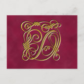 Extravaganter Royal Monogram Letter D Postkarte (Vorderseite)