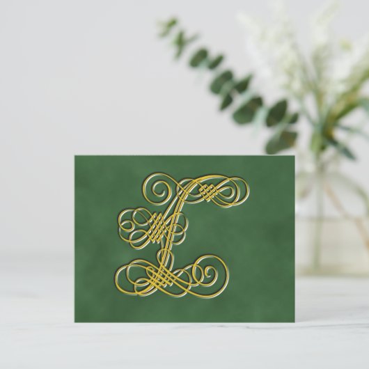 Extravaganter Royal Monogram Letter L Postkarte (Stehend Vorderseite)