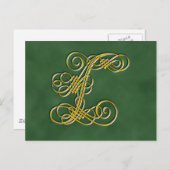 Extravaganter Royal Monogram Letter L Postkarte (Vorne/Hinten)
