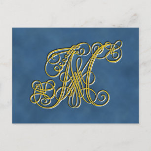 Extravaganter Royal Monogram Letter Postkarte