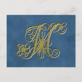 Extravaganter Royal Monogram Letter Postkarte (Vorderseite)