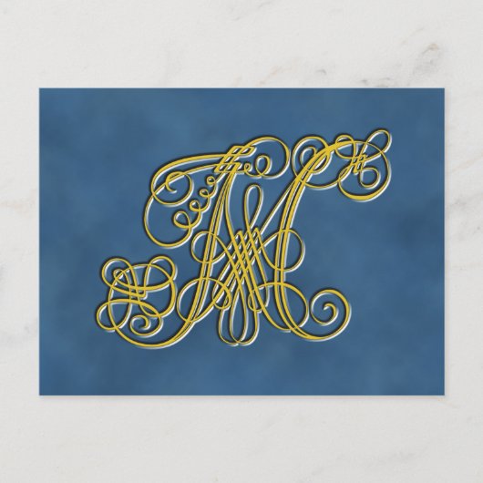 Extravaganter Royal Monogram Letter Postkarte (Vorderseite)
