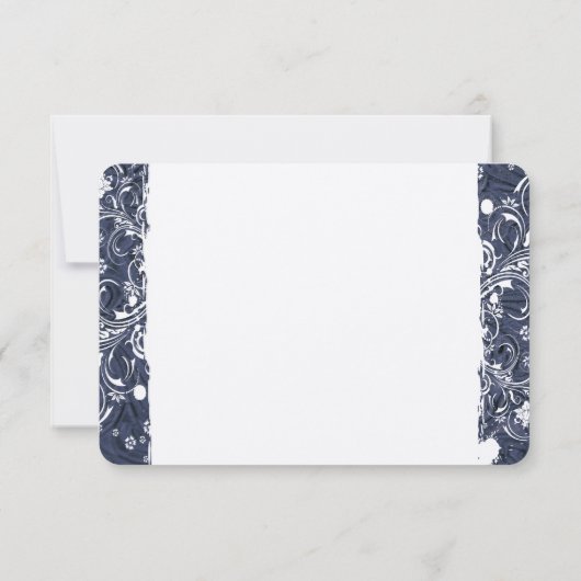 Extravaganter rustikaler blauer lederner Blick Dankeskarte (Rückseite)