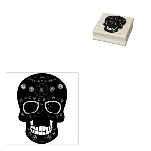 Extravaganter Schädel Gummistempel (Stempel)