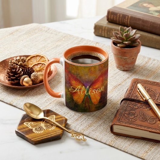 Extravaganter Schmetterling personalisiert Tasse