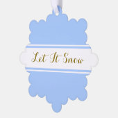 Extravaganter Schneefall, Polar, blaue Streifen Ornament Karte (Linke Ecke)