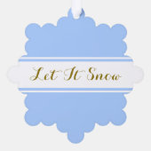 Extravaganter Schneefall, Polar, blaue Streifen Ornament Karte (Rückseite)